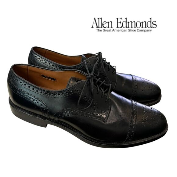 New Allen Edmonds Sanford Black Leather Lace-up Oxford Dress Shoes 9  9B main image 7